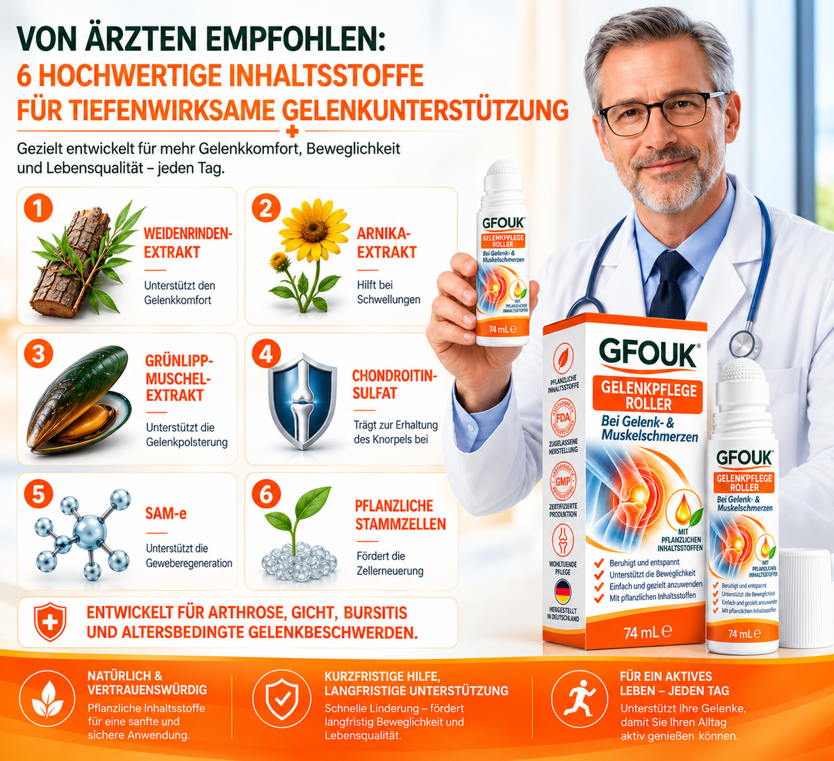 GFOUK® 0,05 MM Mikro-Nadel-Roller zur Unterstützung der Knochen- und Gelenkregeneration (0.05MM)