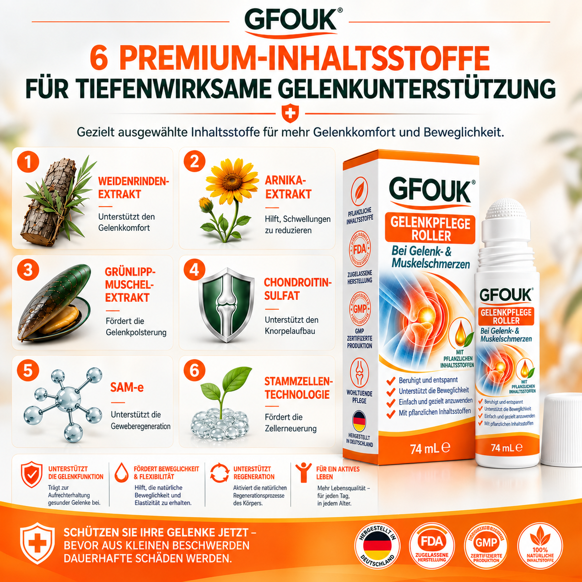 GFOUK® 0,05 MM Mikro-Nadel-Roller zur Unterstützung der Knochen- und Gelenkregeneration (0.05MM)
