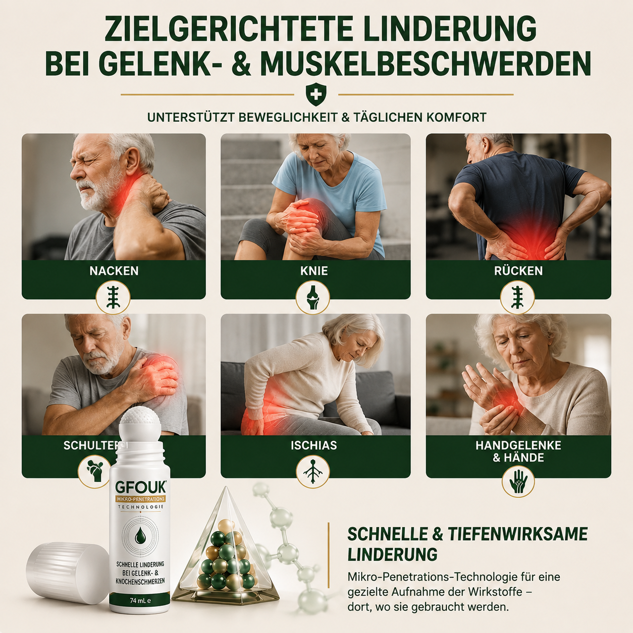 GFOUK® 0,05 mm Mikro-Nadel-Roller zur Unterstützung der Knochen- und Gelenkregeneration