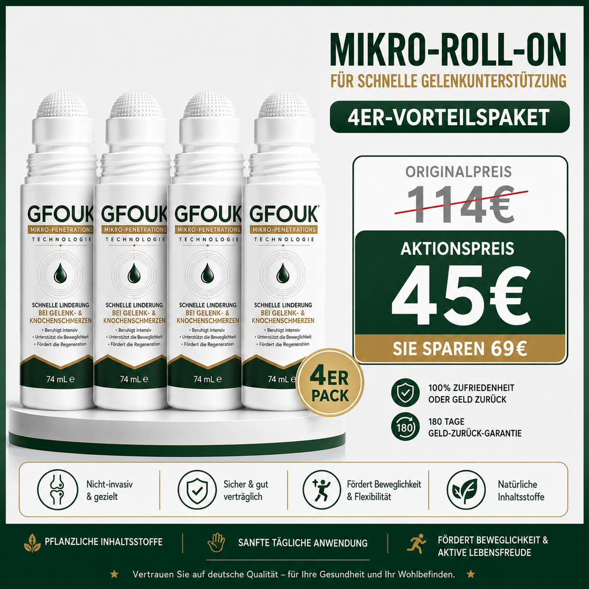 GFOUK® 0,05 mm Mikro-Nadel-Roller zur Unterstützung der Knochen- und Gelenkregeneration