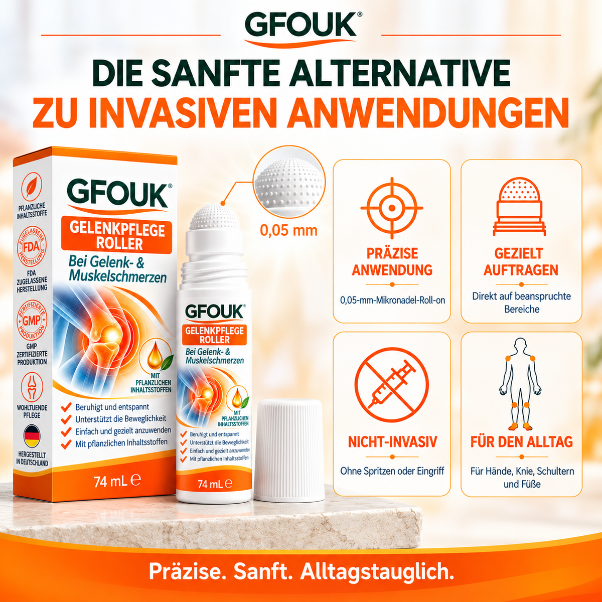 GFOUK® 0,05 MM Mikro-Nadel-Roller zur Unterstützung der Knochen- und Gelenkregeneration (0.05MM)