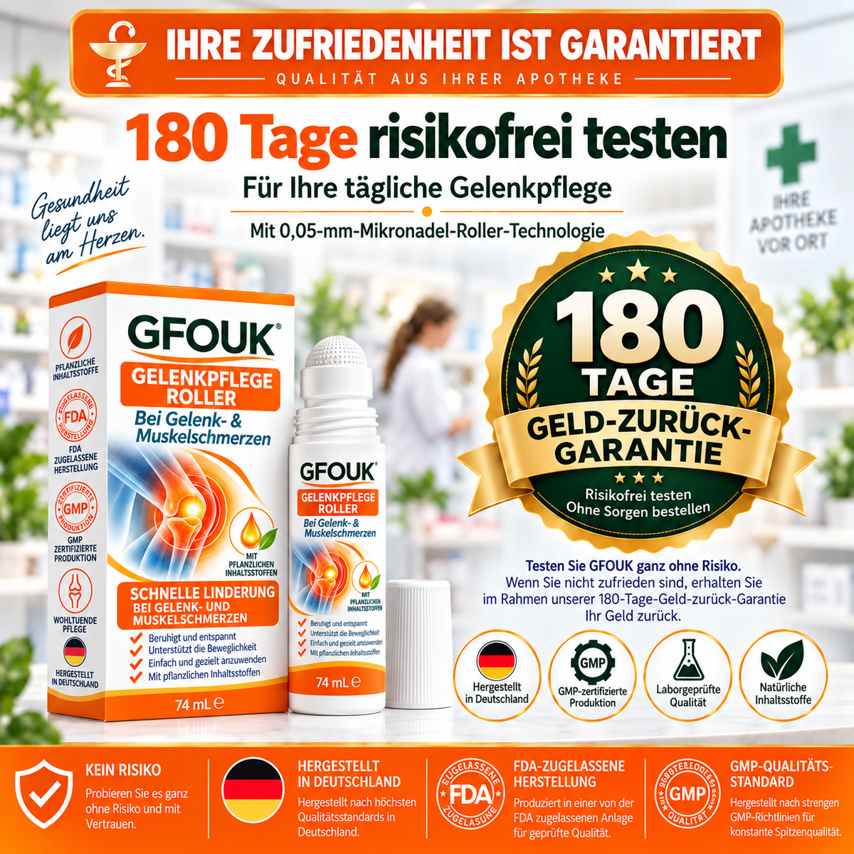 GFOUK® 0,05 MM Mikro-Nadel-Roller zur Unterstützung der Knochen- und Gelenkregeneration (0.05MM)