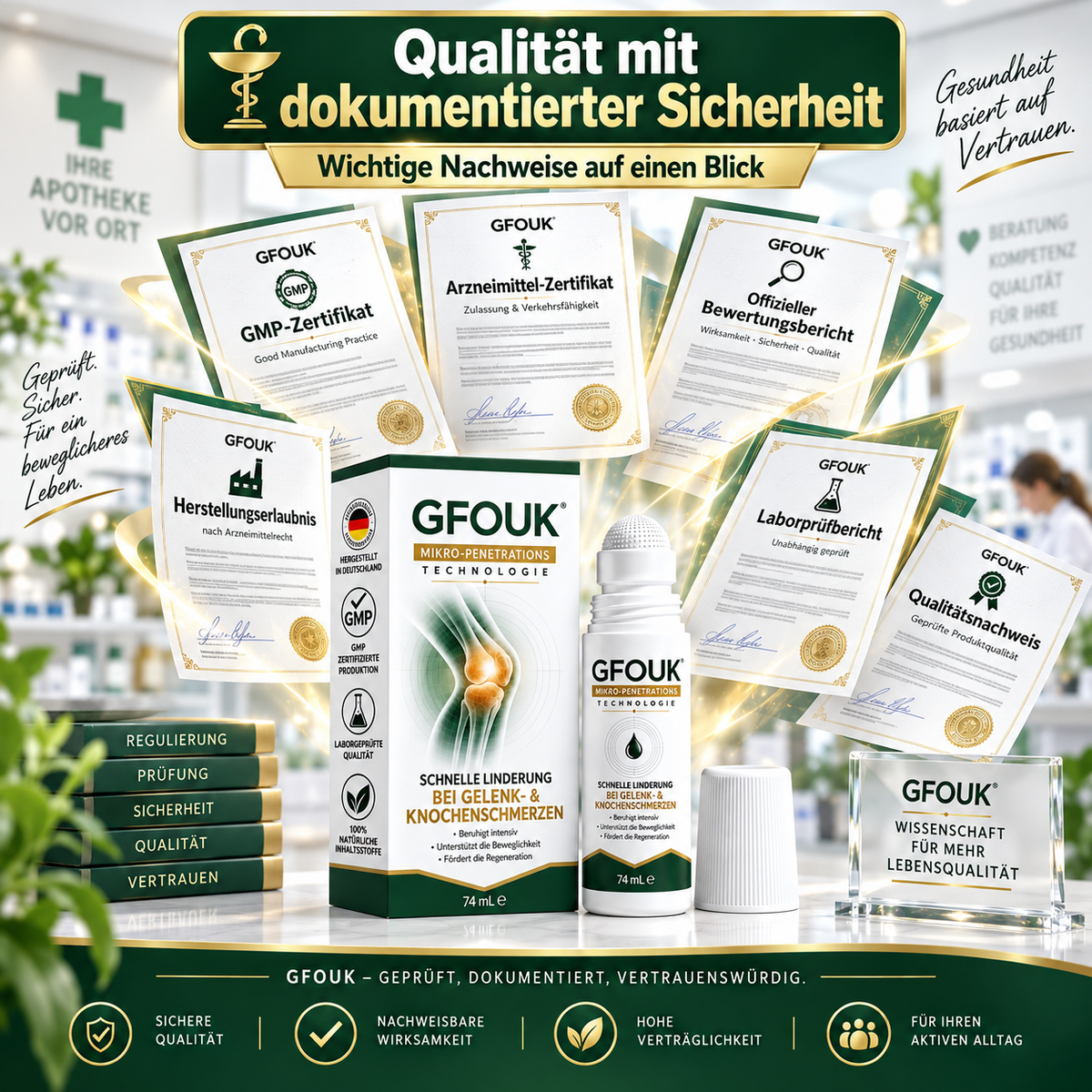 GFOUK® （0.05 mm） Mikro-Nadel-Roller zur Unterstützung der Knochen- und Gelenkregeneration
