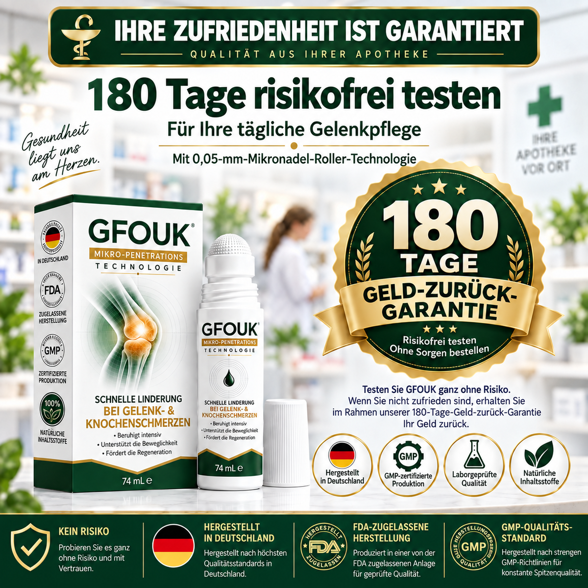 GFOUK® 0,05 mm Mikro-Nadel-Roller zur Unterstützung der Knochen- und Gelenkregeneration (0.05MM)