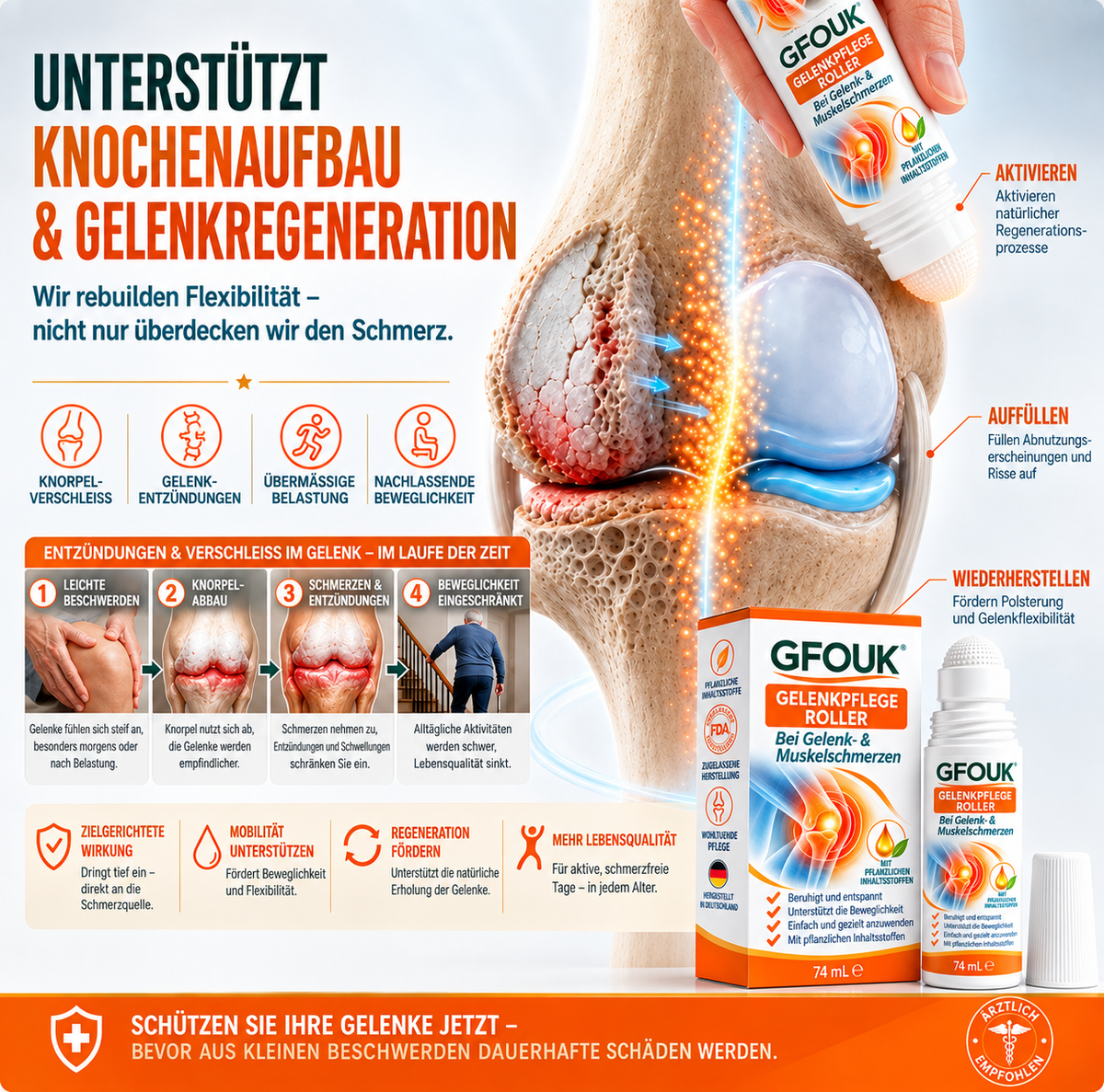 GFOUK® 0,05 MM Mikro-Nadel-Roller zur Unterstützung der Knochen- und Gelenkregeneration (0.05MM)
