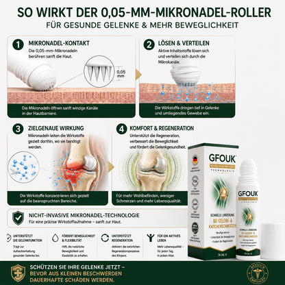 GFOUK® 0,05 mm Mikro-Nadel-Roller zur Unterstützung der Knochen- und Gelenkregeneration